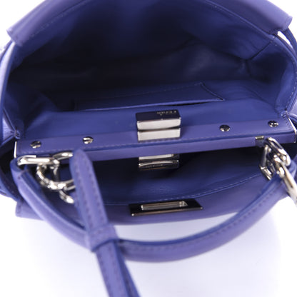 Fendi Nappa Mini Peekaboo Iconic Satchel Viola Cassis 5 of 10