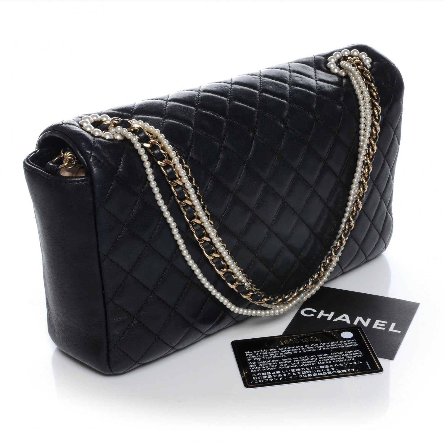 Chanel Lambskin Medium Westminster Pearl Flap Black 3 of 7