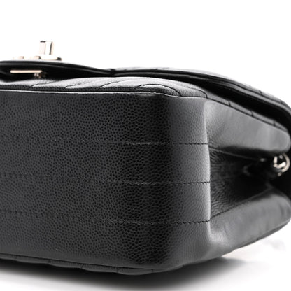 Chanel Caviar Chevron Quilted Mini Square Flap Black 10 of 13
