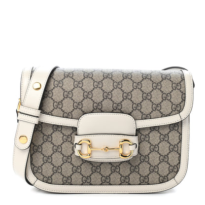 Gucci GG Supreme Monogram Horsebit 1955 Shoulder Bag Beige Mystic White 1 of 9