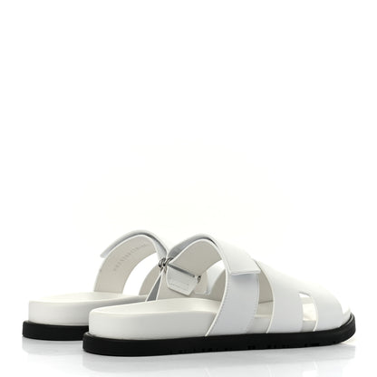 Hermes Calfskin Womens Chypre Sandals 40 White 4 of 10
