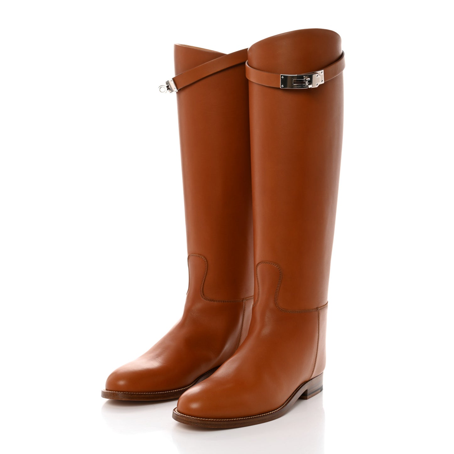 Heritage Calfskin Kelly Jumping Boots 36.5 Naturel
