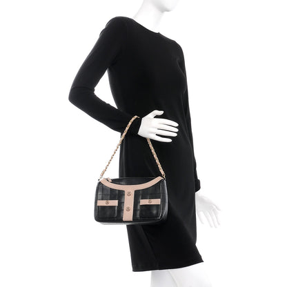 Chanel Calfskin Quilted Small Shoulder Bag Black Beige 2 of 9