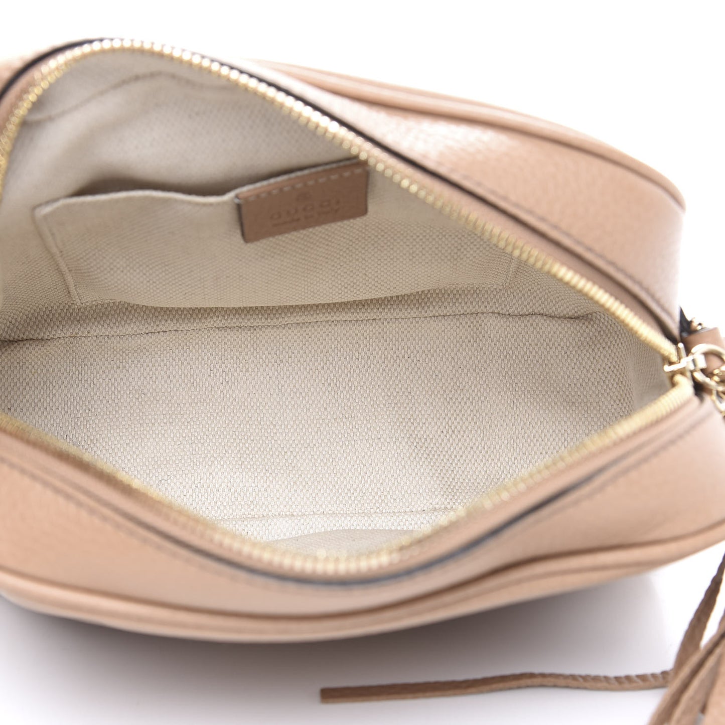 Pebbled Calfskin Small Soho Disco Bag Rose Beige