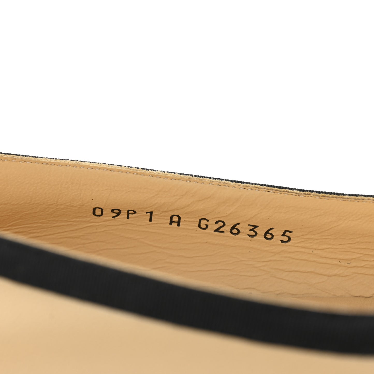 Lambskin Grossgrain Cap Toe Bow CC Ballerina Flats 40 Beige Black