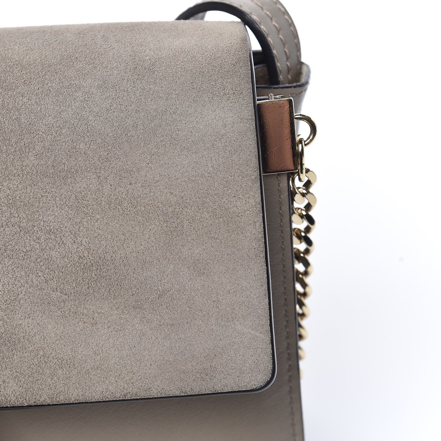 Chloe Suede Calfskin Small Faye Shoulder Bag Motty Grey 14 of 17