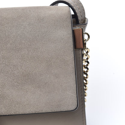 Chloe Suede Calfskin Small Faye Shoulder Bag Motty Grey 14 of 17