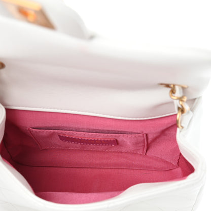 Chanel Lambskin Quilted Small Circular Handle Bag White 5 of 10