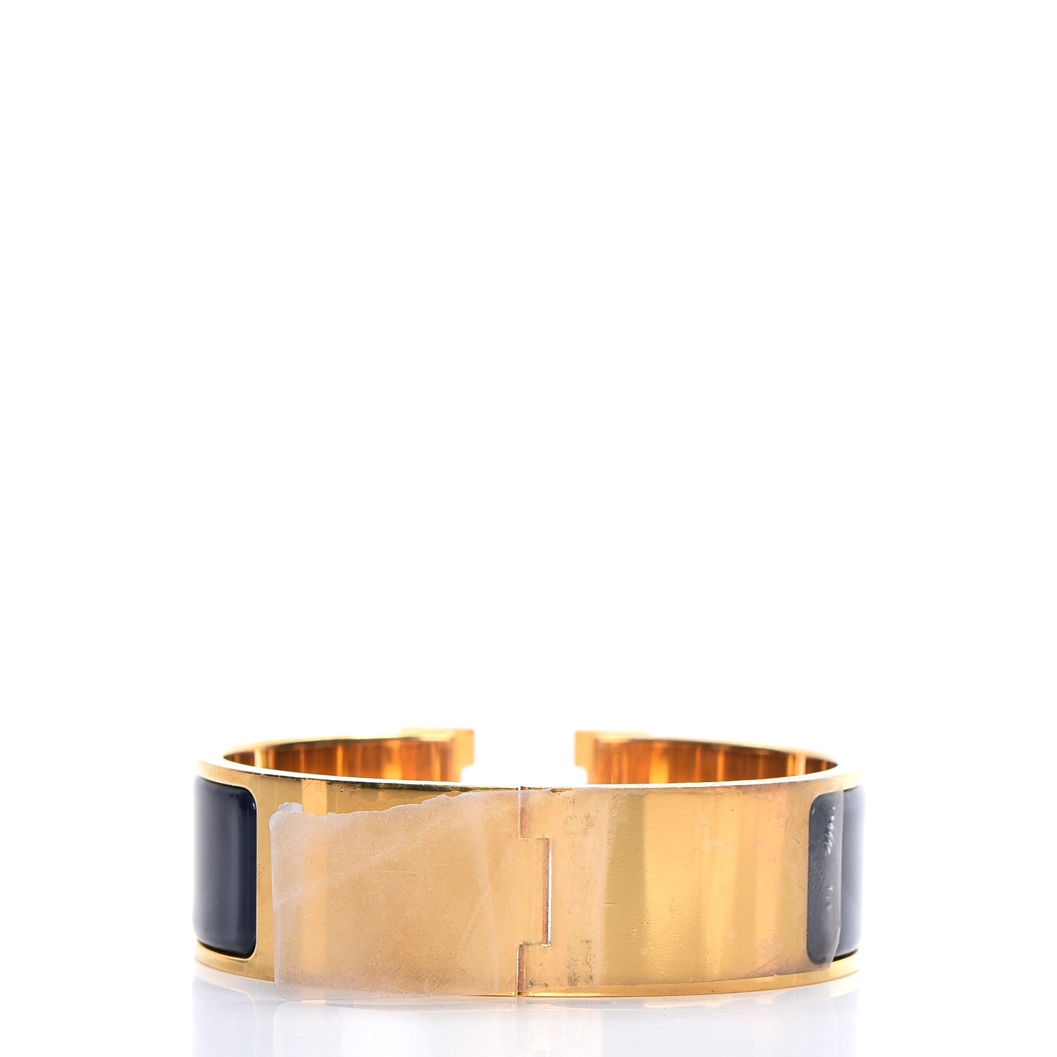 Hermes Enamel Wide Clic Clac H Bracelet GM Indigo 3 of 7