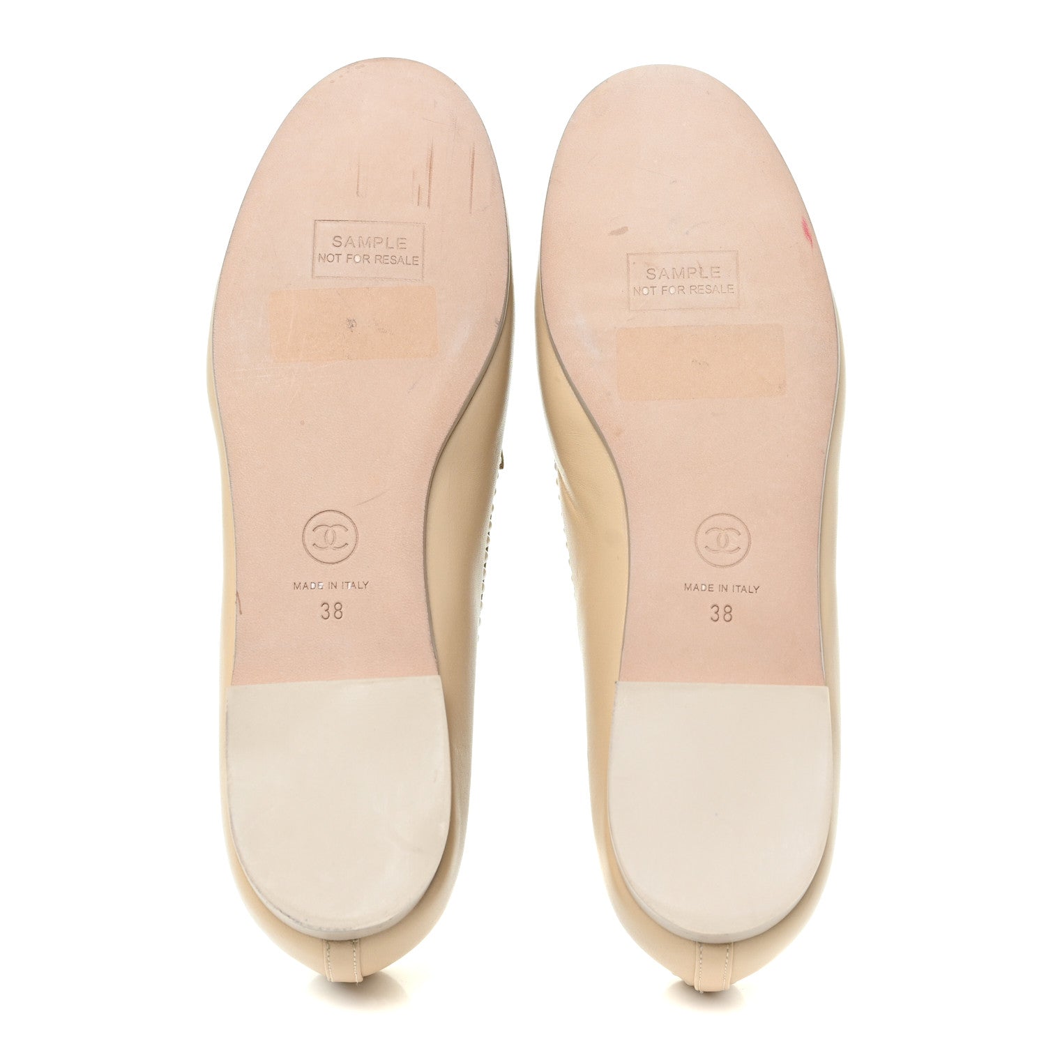 Chanel Calfskin Pearl CC Loafers 38 Beige 6 of 16