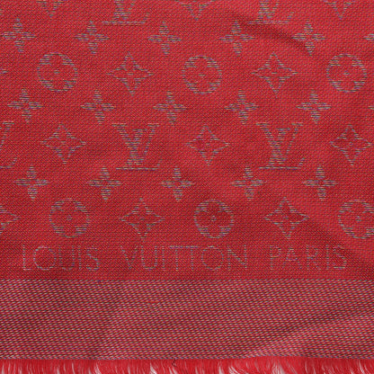 Louis Vuitton Wool Silk Monogram Rainbow Shawl Rubis 3 of 6