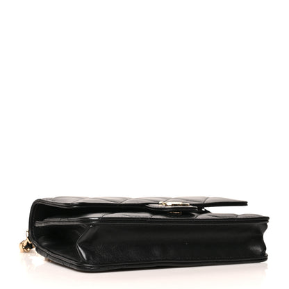 Chanel Lambskin Plexi Quilted Wallet On Chain WOC Black 4 of 11