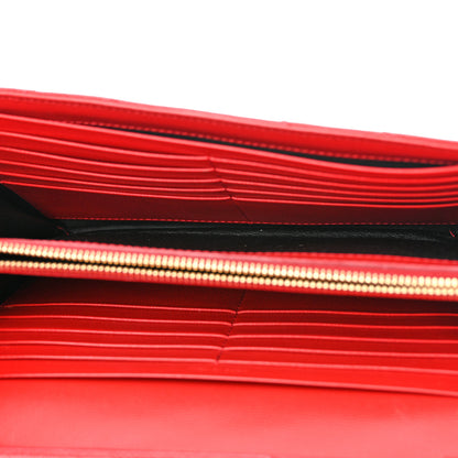 Saint Laurent Grain De Poudre Matelasse Chevron Monogram Chain Wallet New Red 5 of 11