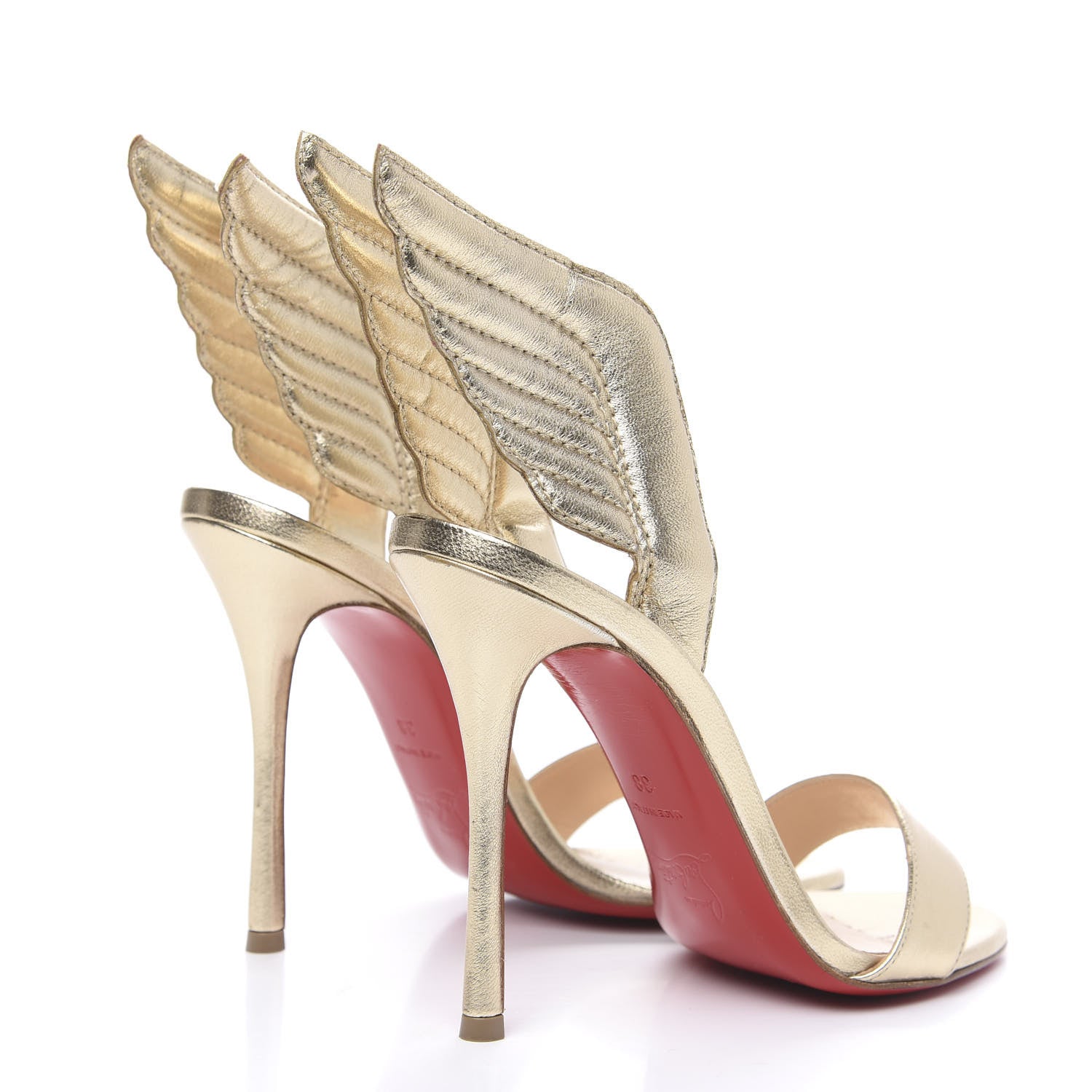 Christian Louboutin Metallic Nappa Samotresse 100 Sandals 38 Light Gold 4 of 9