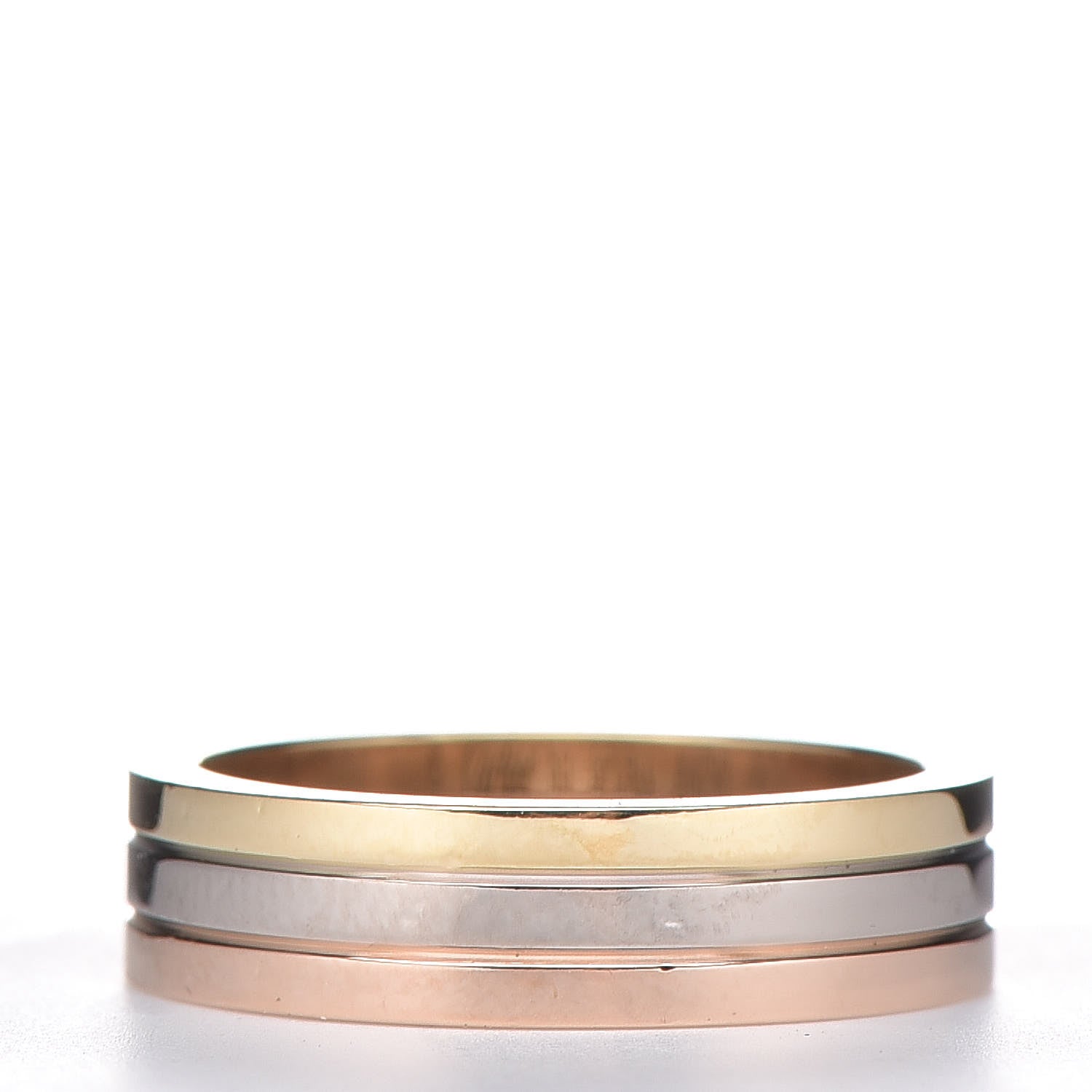 Cartier 18K Pink White Yellow Gold 4.8mm Vendome Louis Cartier Wedding Band Ring 50 5.25 3 of 6
