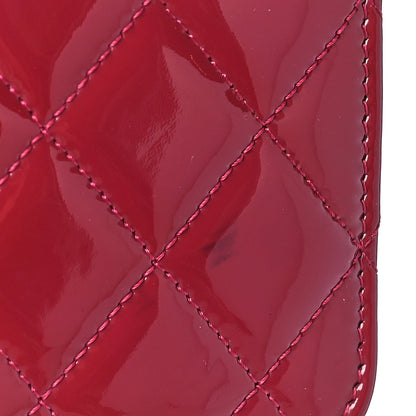 Chanel Patent Quilted Brilliant Wallet On Chain WOC Dark Pink 8 of 13