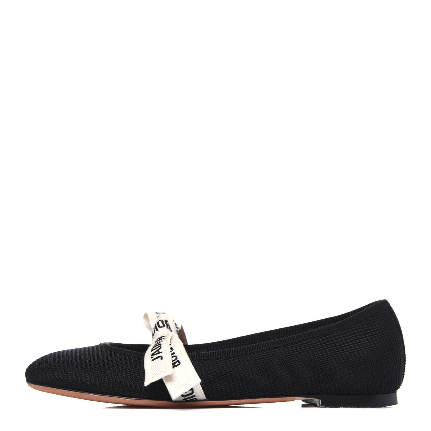 Fabric Ribbon Embroidered J'Adior Ballet Flats 36.5 Black