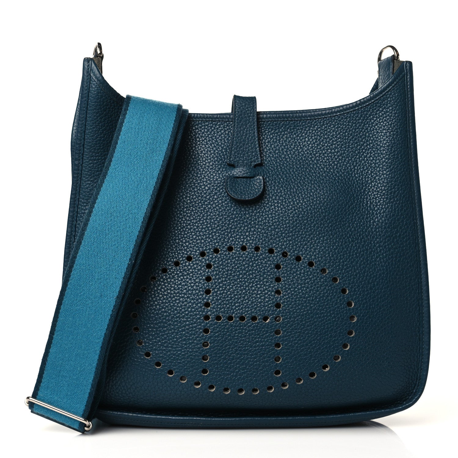 Hermes Taurillon Clemence Amazone Evelyne III GM Colvert Turquoise 1 of 10