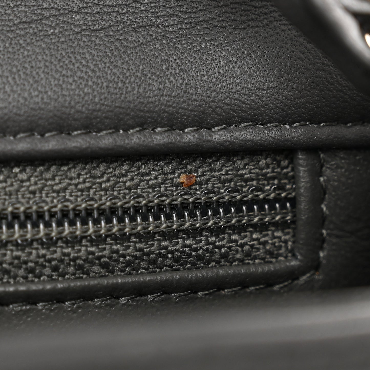 Lambskin Quilted Mini Rectangular Flap Dark Grey