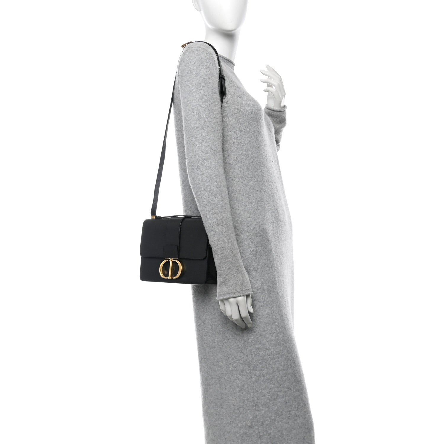 Christian Dior Grained Calfskin 30 Montaigne Flap Bag Black 2 of 10