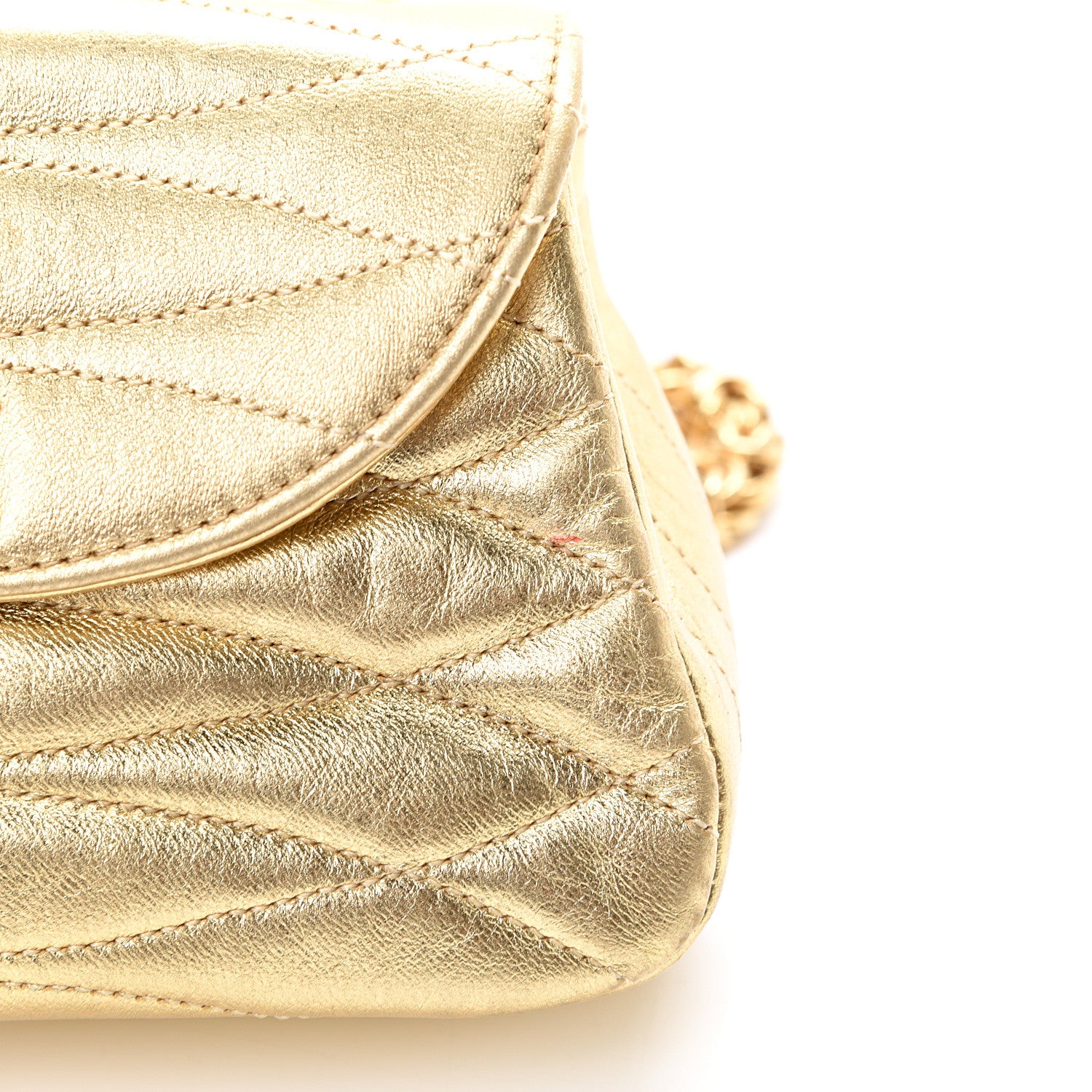 Chanel Metallic Lambskin Quilted Mini Flap Gold 10 of 10
