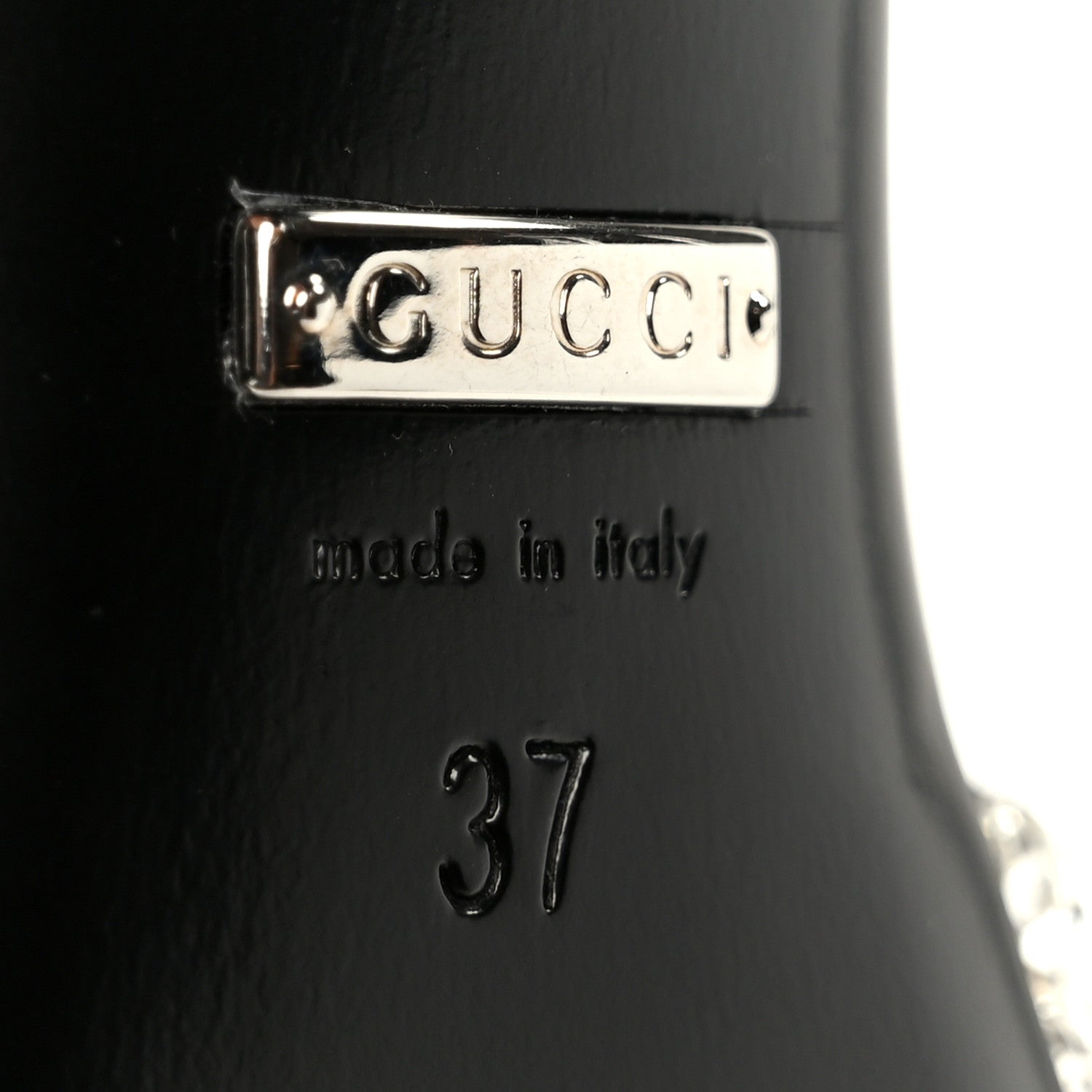 Gucci Satin Crystal 65mm Slide Sandals 37 Black 8 of 9