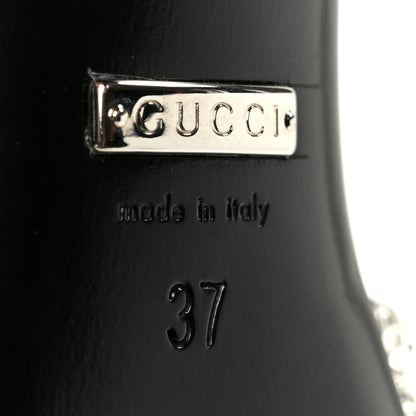 Gucci Satin Crystal 65mm Slide Sandals 37 Black 8 of 9