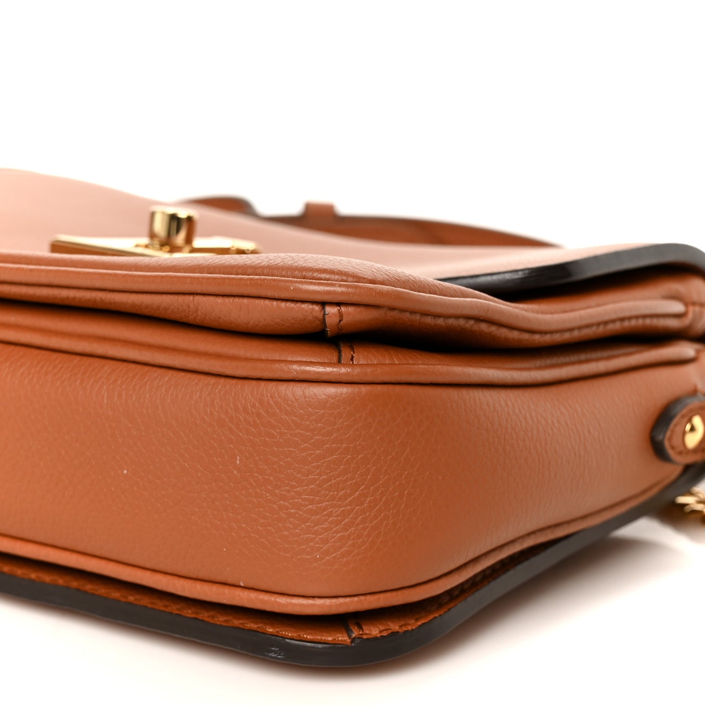 Grained Calfskin Lockme Oxford Cognac
