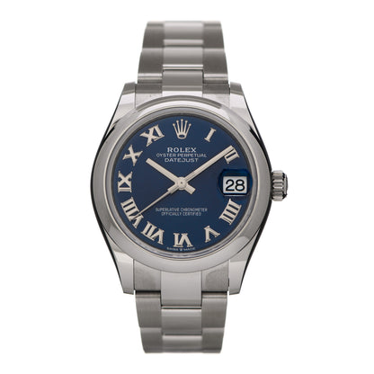 Rolex Stainless Steel 31mm Oyster Perpetual Datejust Watch Bright Blue Roman 278240 1 of 5