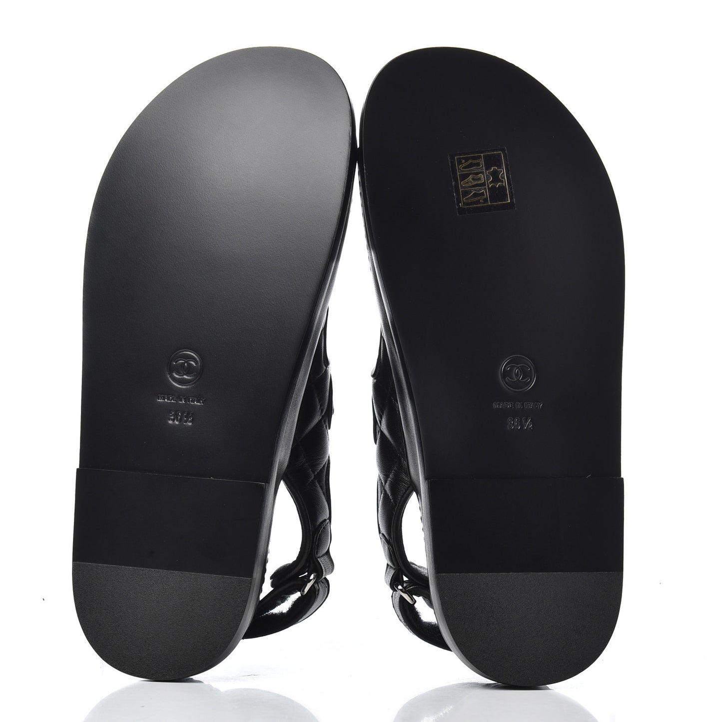 Lambskin Velcro Dad Sandals 36.5 Black