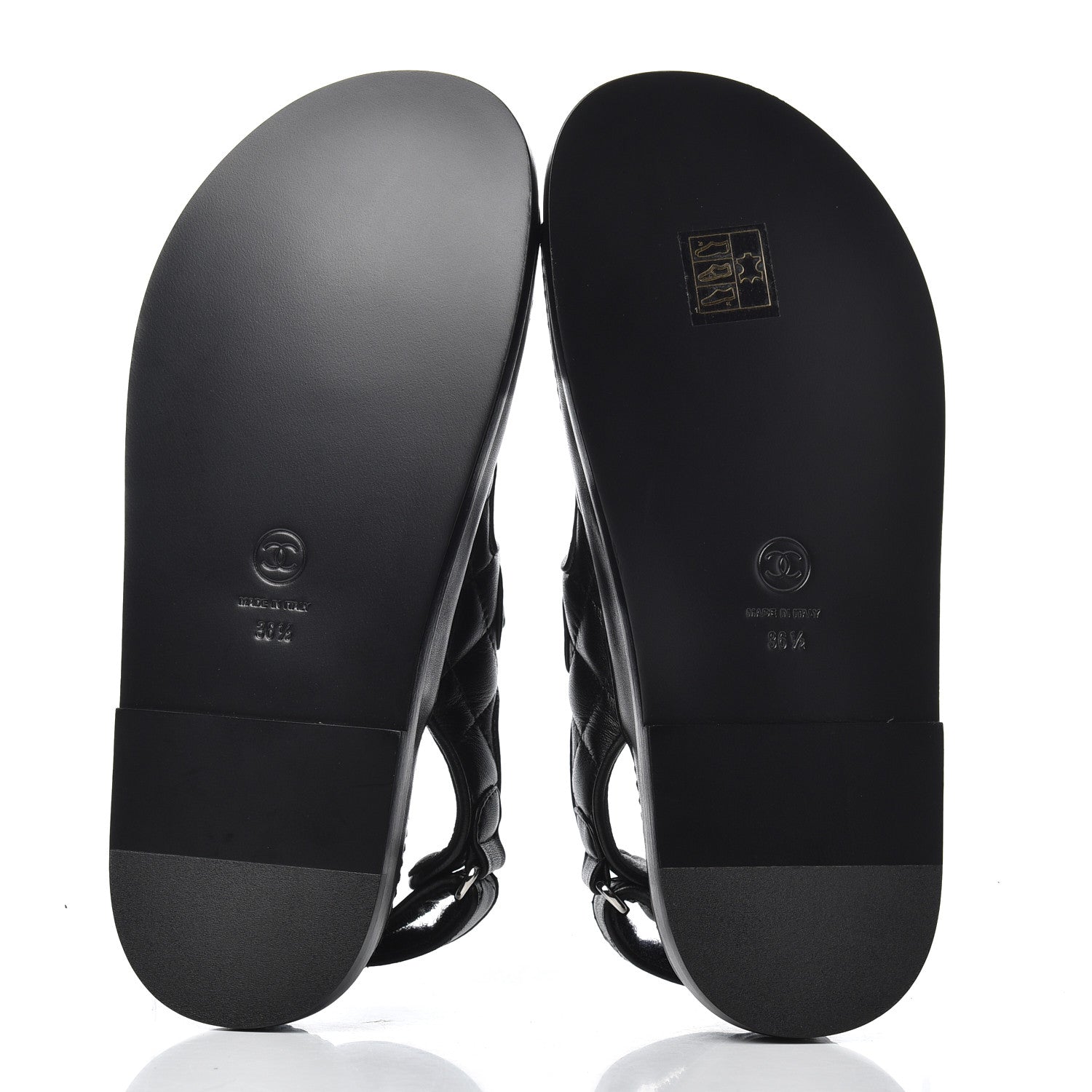 Chanel Lambskin Velcro Dad Sandals 36.5 Black 5 of 17