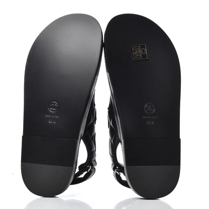 Chanel Lambskin Velcro Dad Sandals 36.5 Black 5 of 17