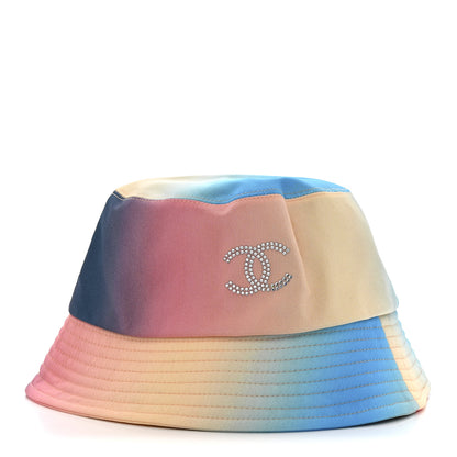 Chanel Canvas Crystal Ombre CC Bucket Hat M Pink Yellow Blue 1 of 8