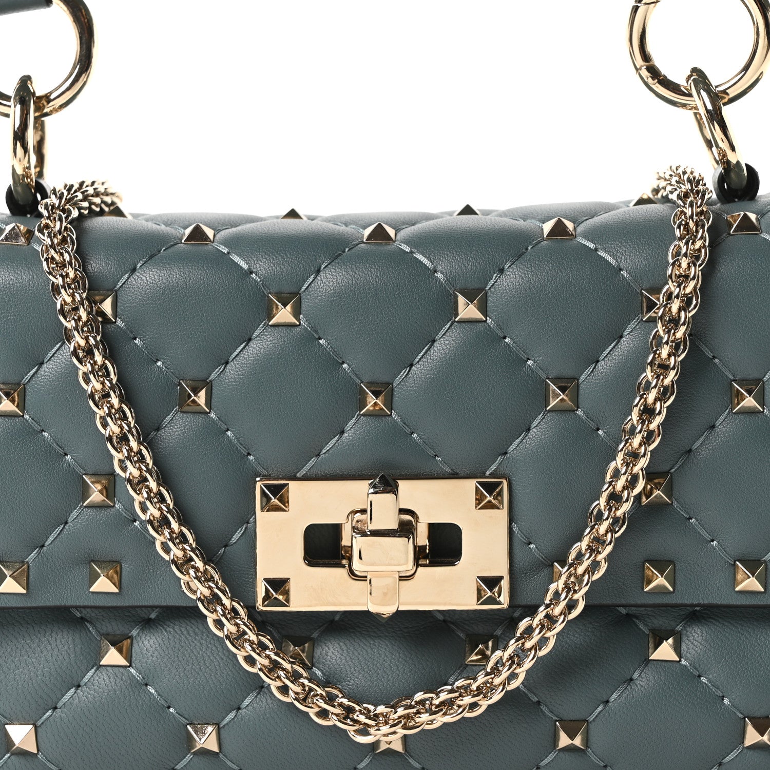 Valentino Garavani Nappa Small Rockstud Spike Shoulder Bag Sarcelle 7 of 9