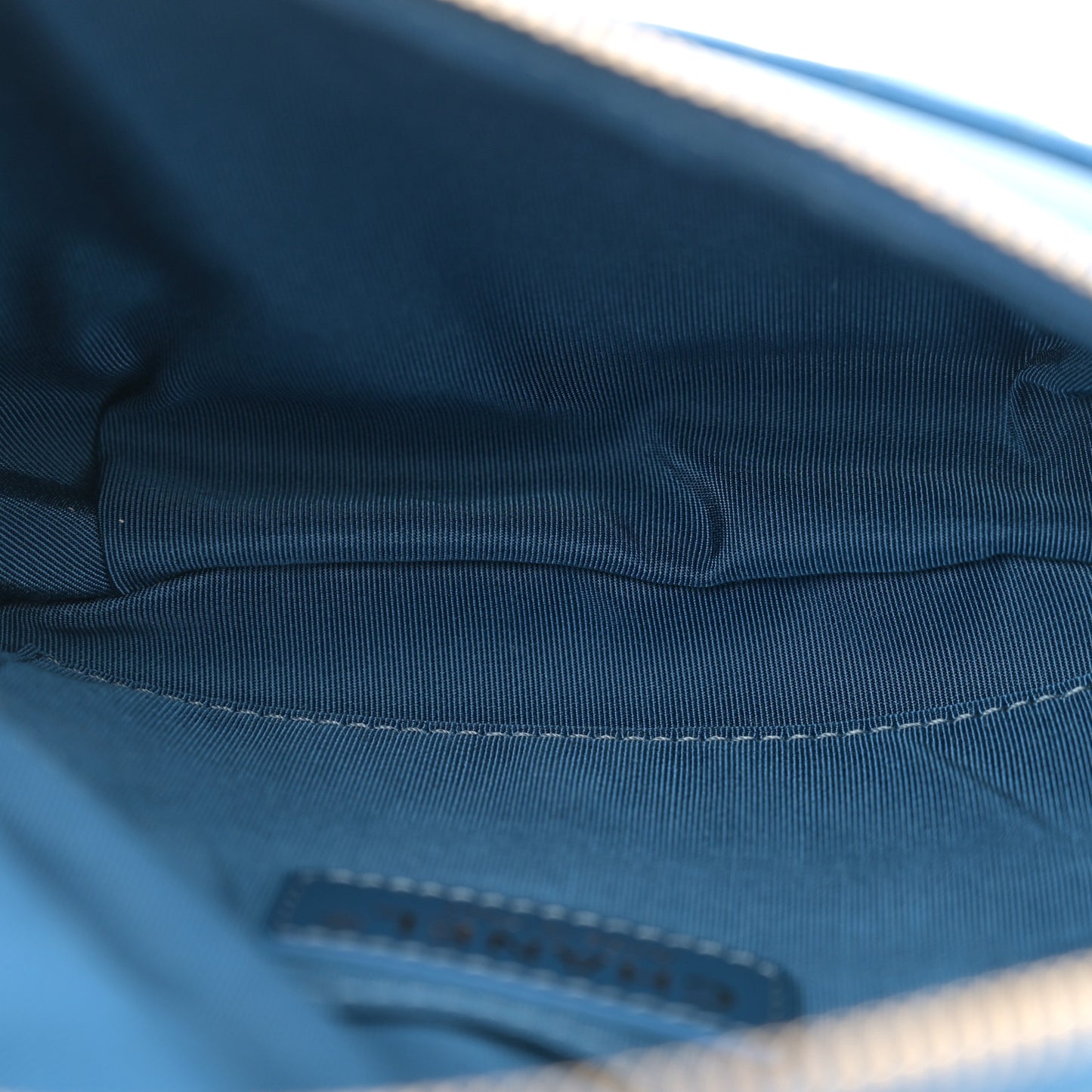 Crumpled Lambskin Quilted Waist Bag Fanny Pack Blue
