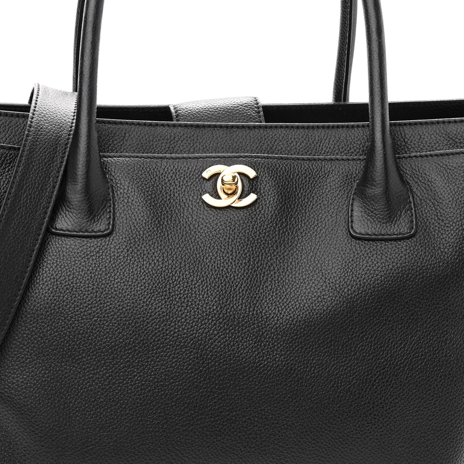 Chanel Calfskin Cerf Executive Shopper Tote Black 6 of 9