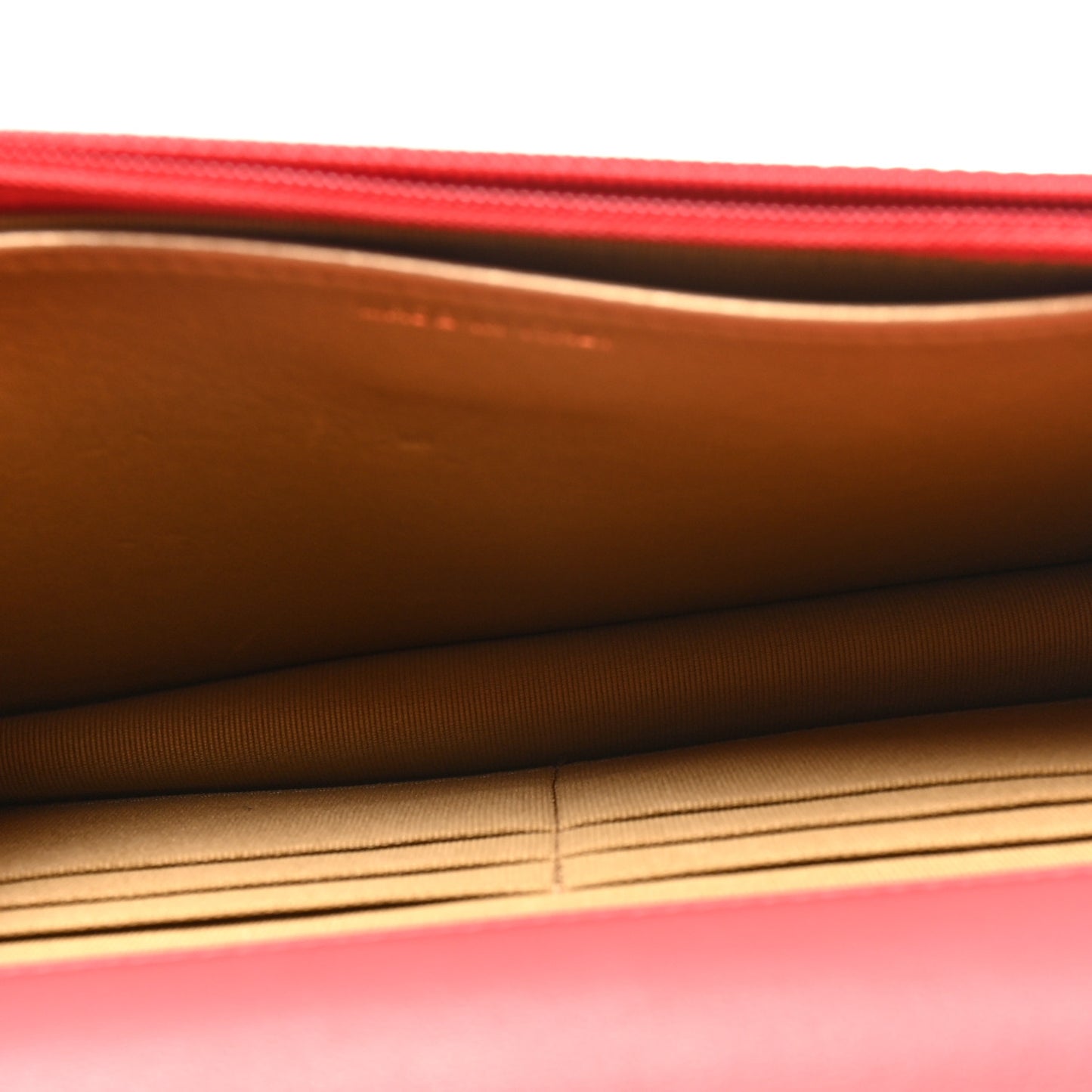 Lambskin Quilted CC Pearl Crush Wallet On Chain WOC  Red