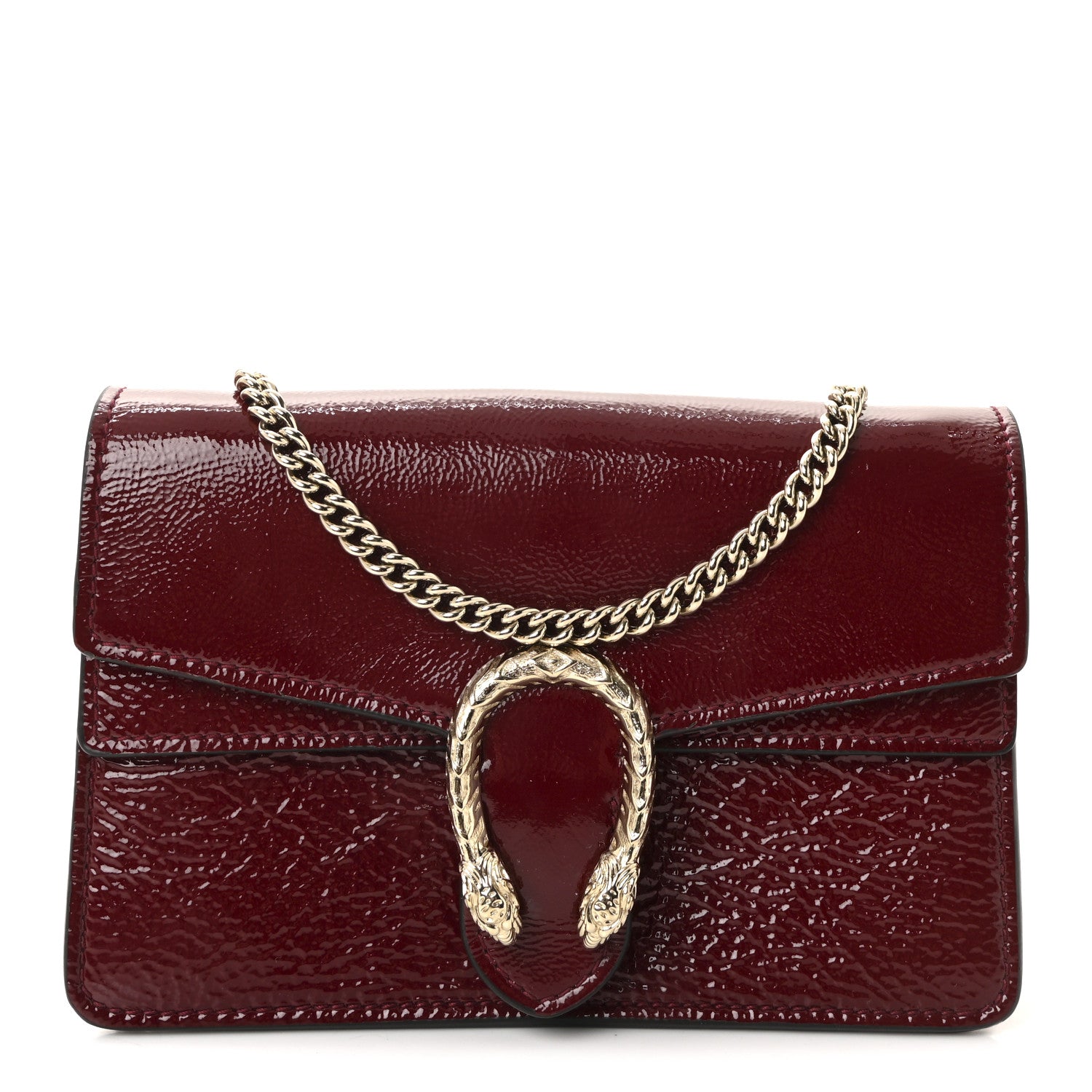Gucci Crinkled Patent Mini Dionysus Shoulder Bag Rosso Ancora Red 1 of 9