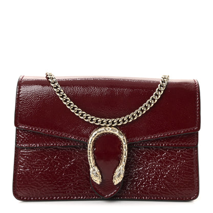Gucci Crinkled Patent Mini Dionysus Shoulder Bag Rosso Ancora Red 1 of 9