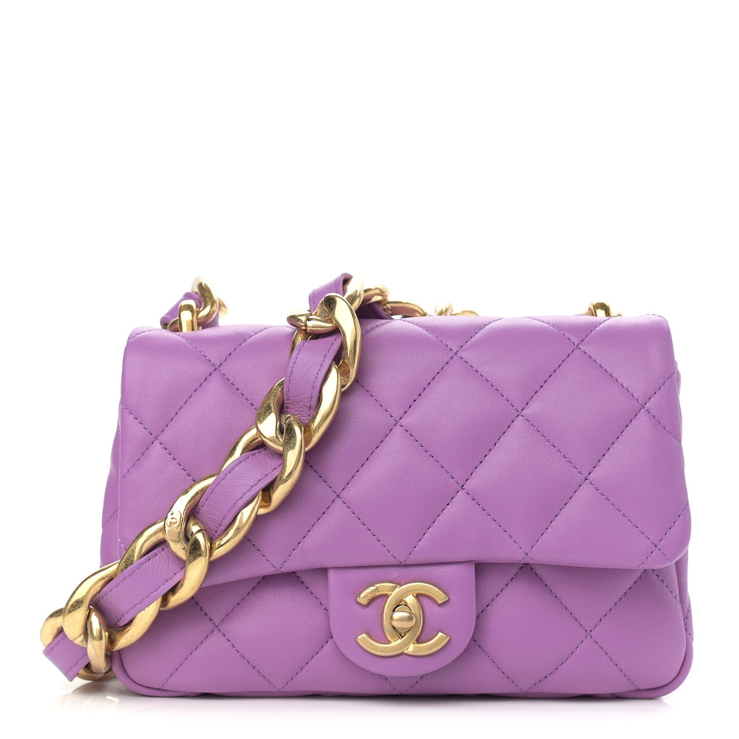 Chanel Lambskin Quilted Small CC Funky Town Flap Purple 1 of 11