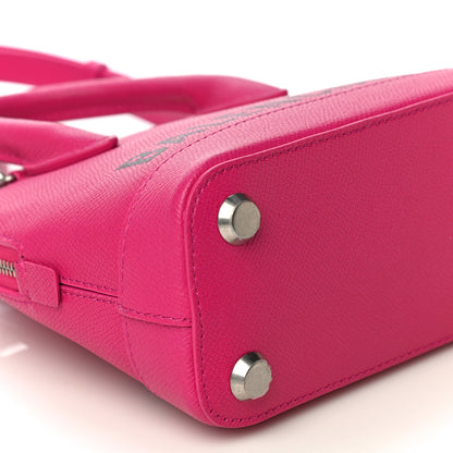 Balenciaga Signature Grained Calfskin Logo XXS Ville Top Handle Bag Fuchsia 9 of 10