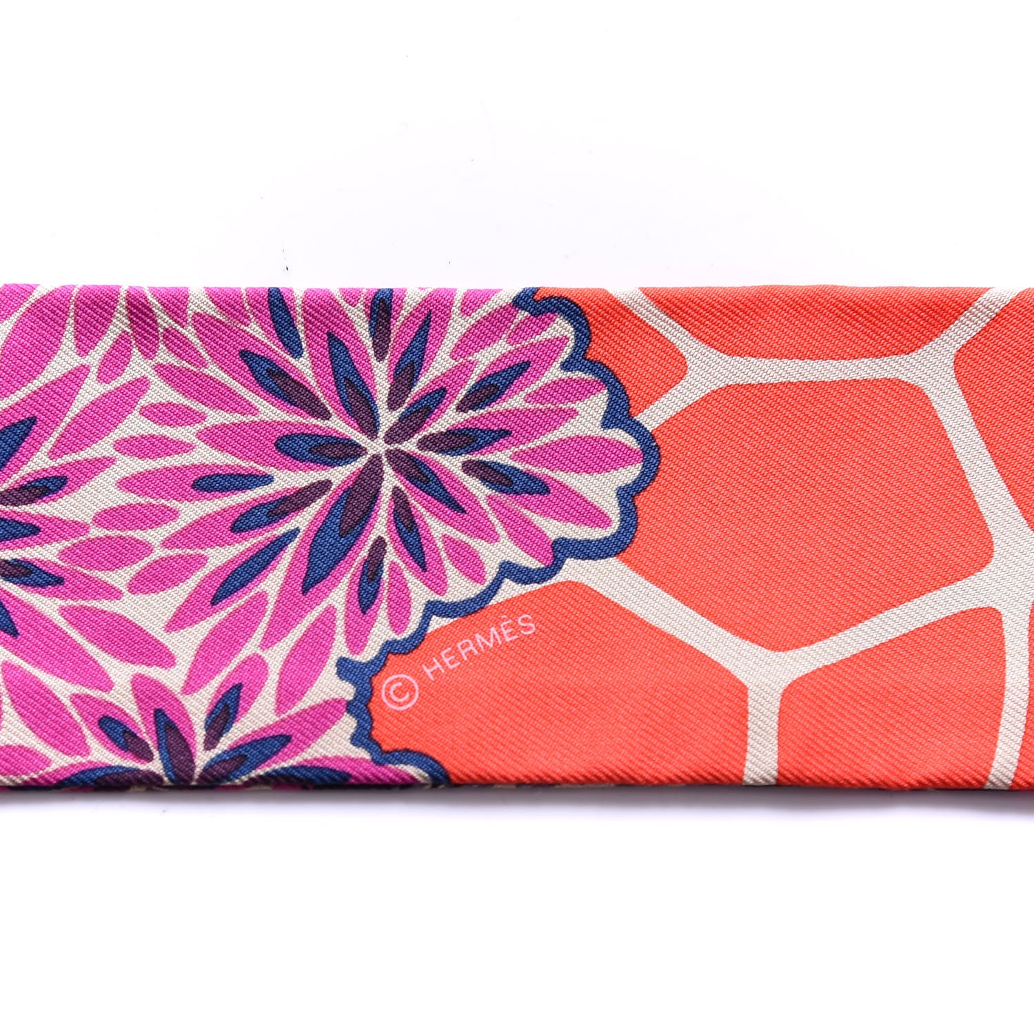 Hermes Silk The Three Graces Twilly Vermillion Fuchsia 4 of 4