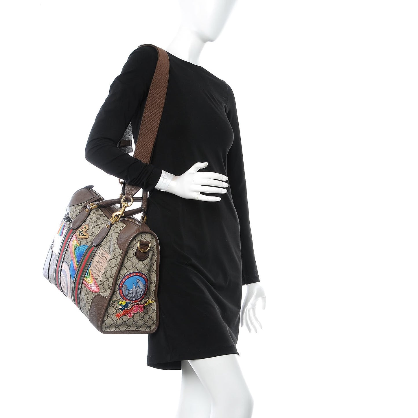Soft GG Supreme Monogram Courrier Medium Duffle Bag Beige New Acero Multicolor