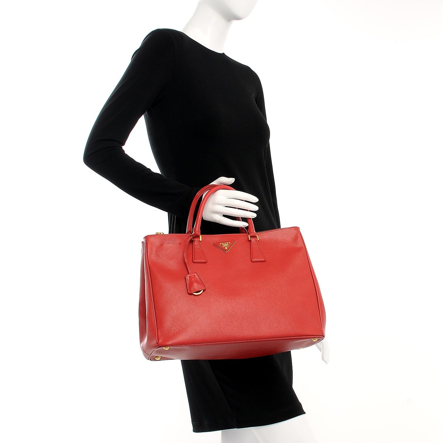 Saffiano Large Galleria Double Zip Tote Fuoco