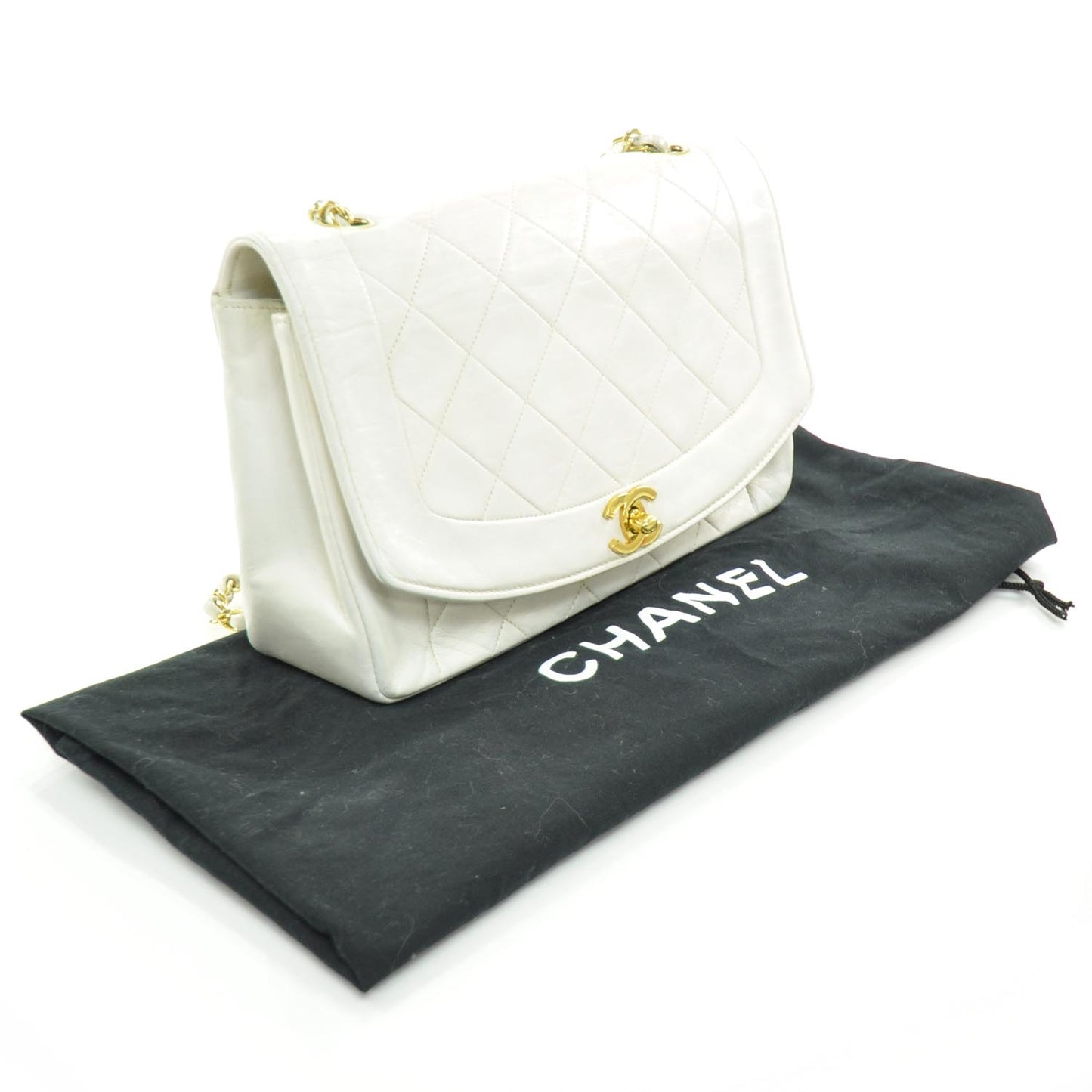 Lambskin Medium Flap White