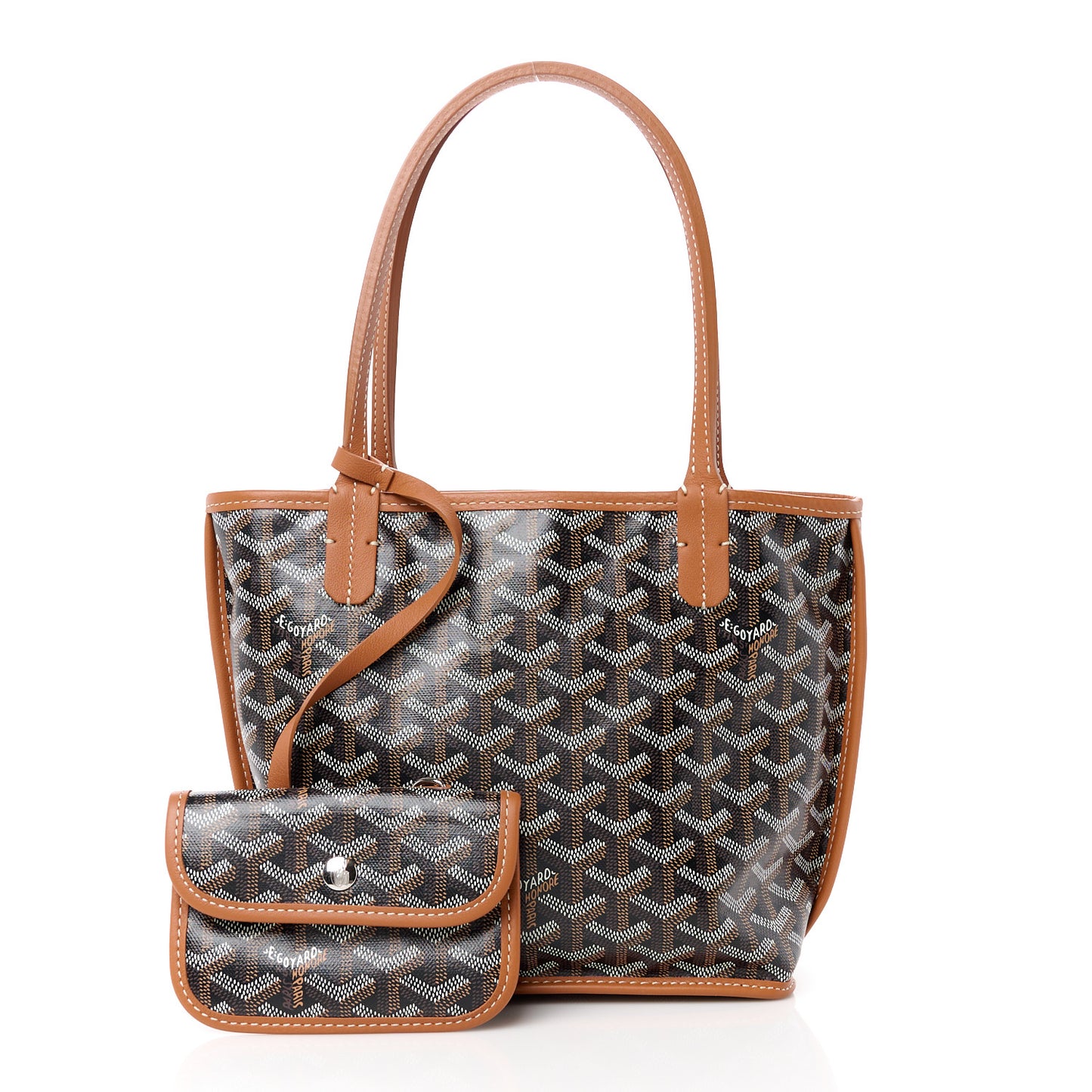 Goyardine Reversible Mini Anjou Black Gold