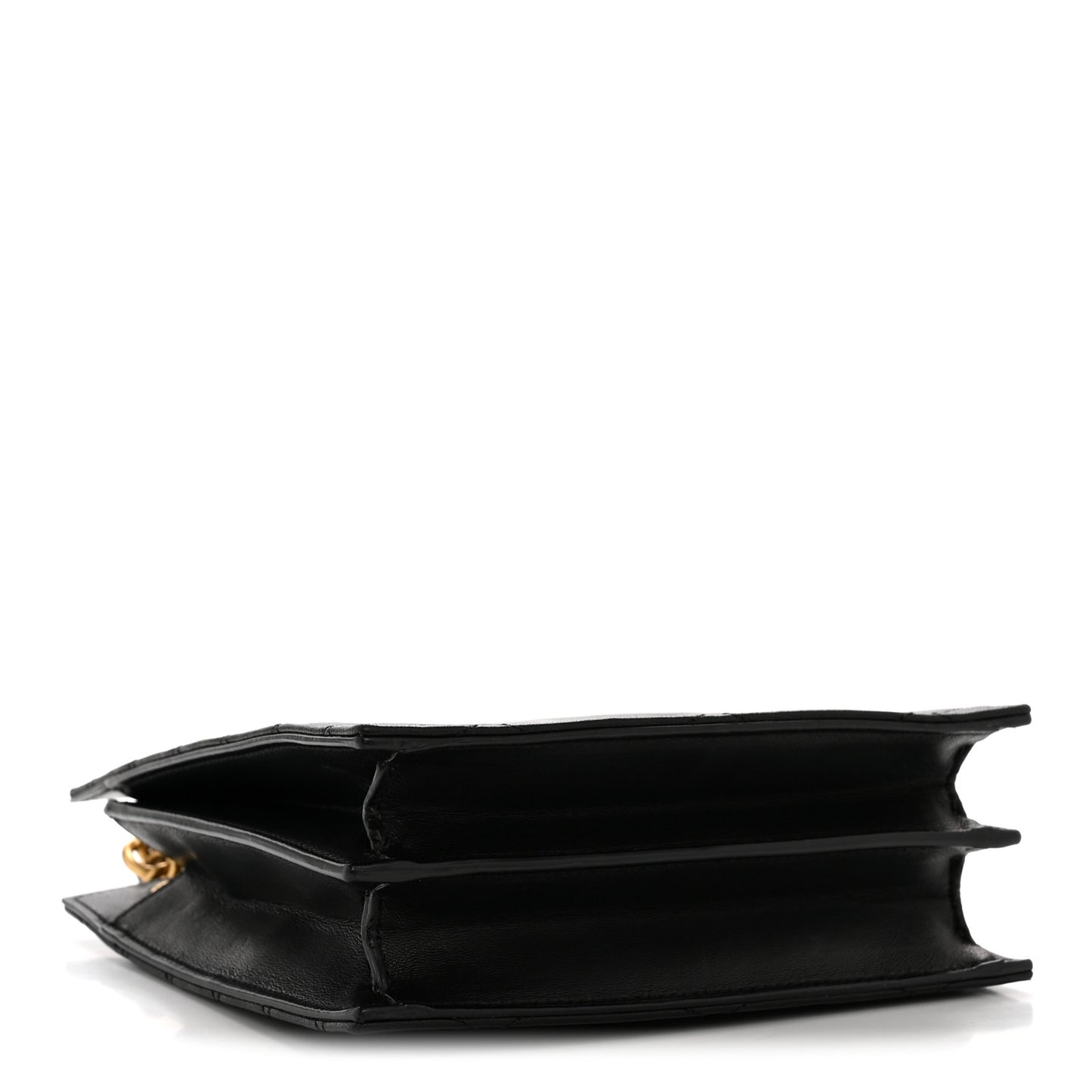 Lambskin Quilted Le Maillon Square Crossbody Bag Black
