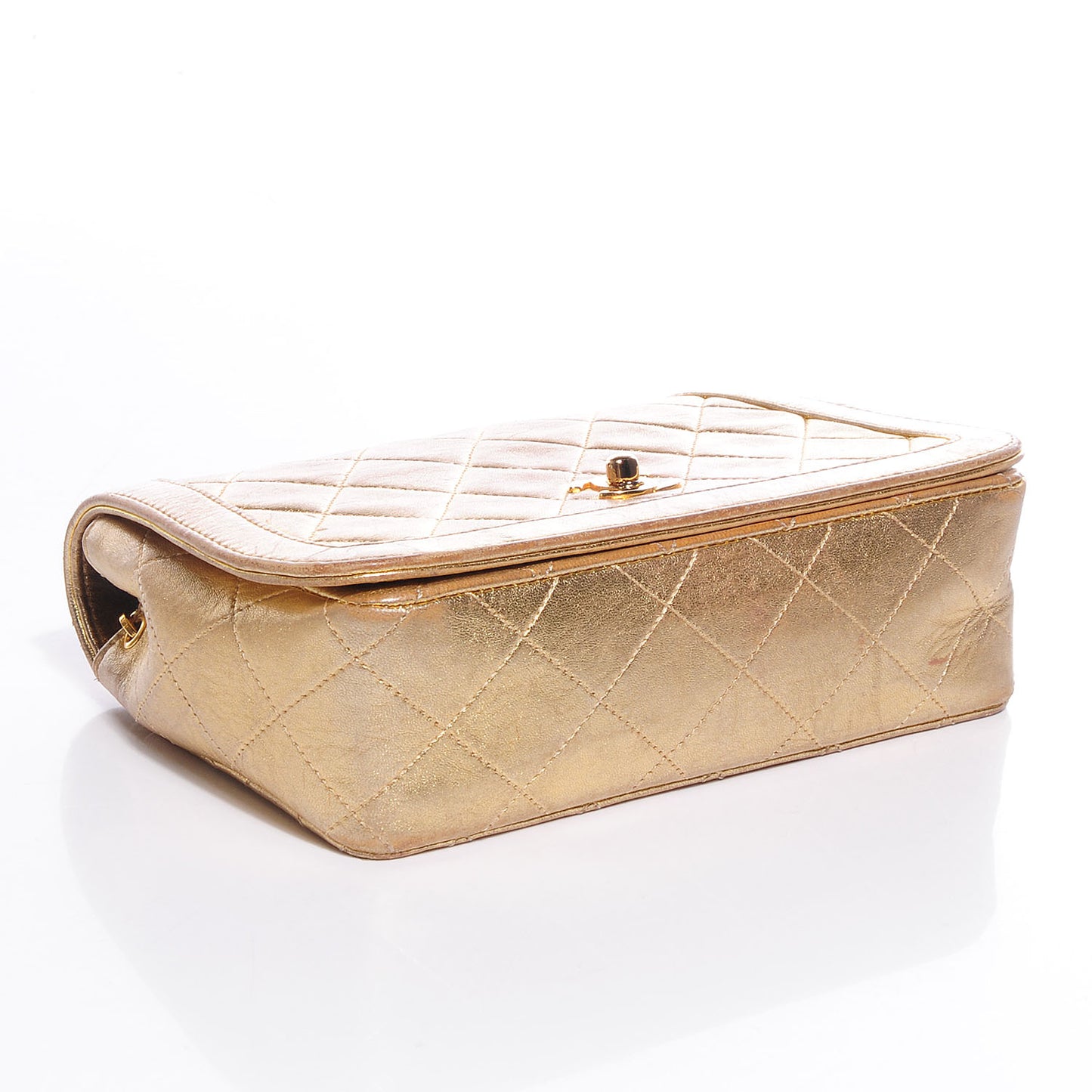Lambskin Quilted Small Flap Gold