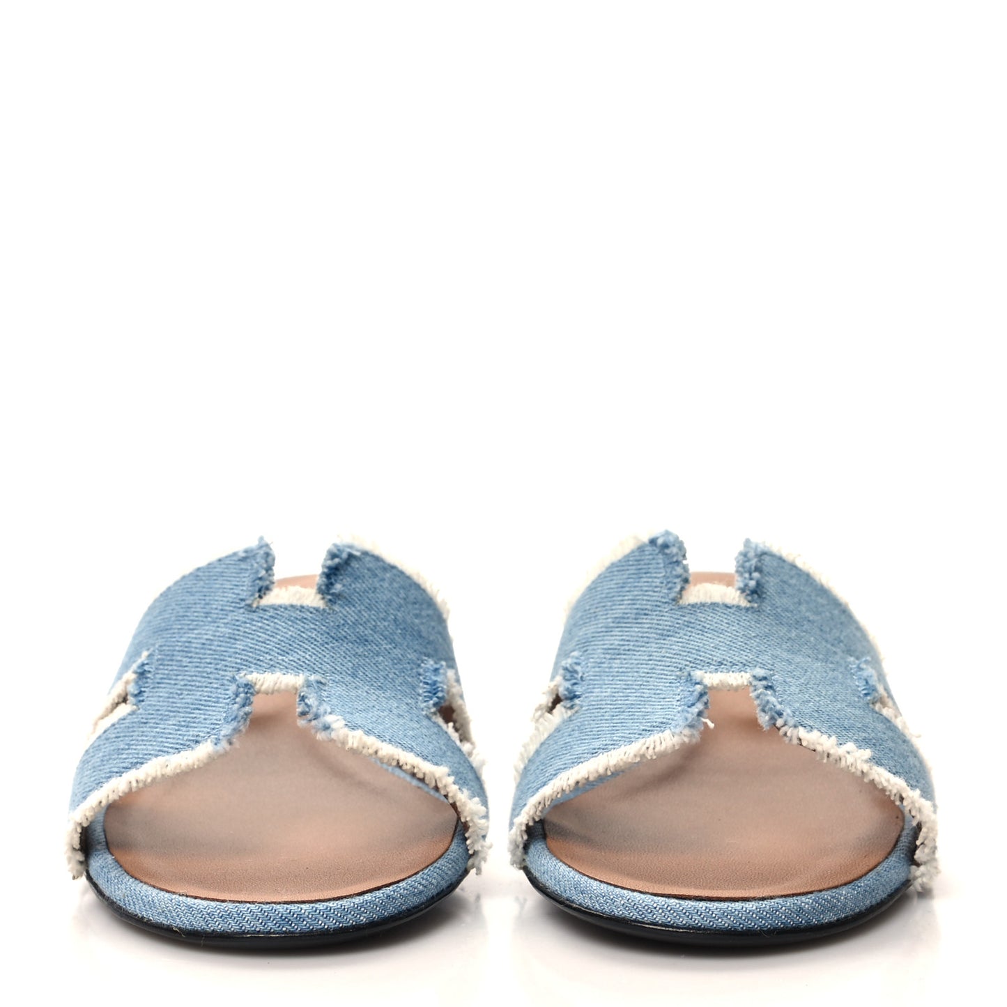 Denim Fringe Oasis Sandals 37 Bleu Clair