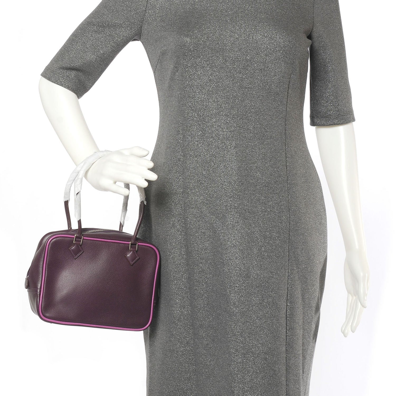 Hermes Epsom Bi-Color Mini Plume Raisin Cyclamen 3 of 6
